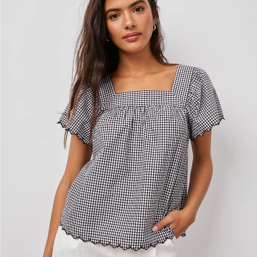 RAILS Harley Top - Black and White Gingham